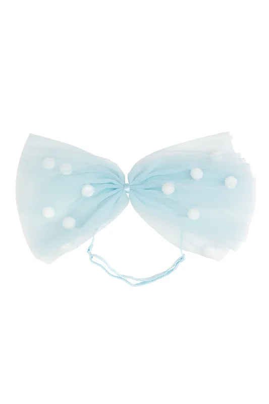 hair accessories for bridesmaids -1940's Bow Wrap - Light Blue/White