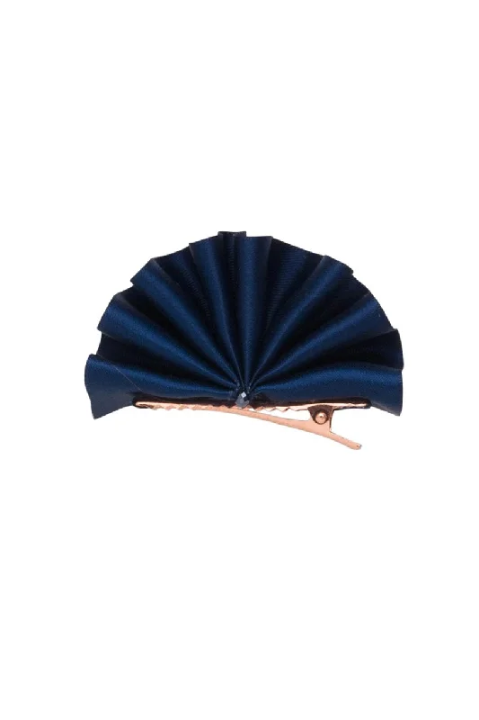 oversized velvet hairbands for trendy looks -Accordion Clip (1 pc) - Navy