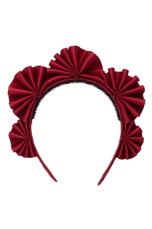 chic metal combs for structured updos -Accordion Headband - Burgundy Sherry