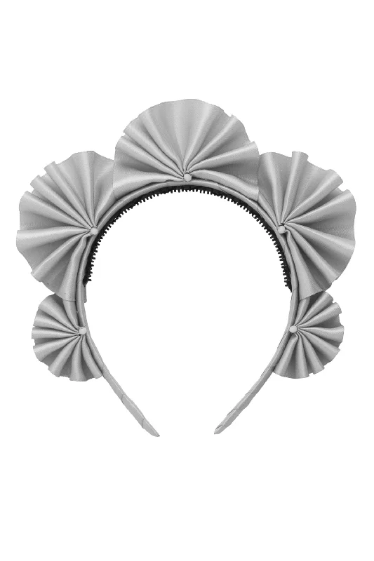 retro hairbands for 70s-inspired looks -Accordion Headband - Light Silver