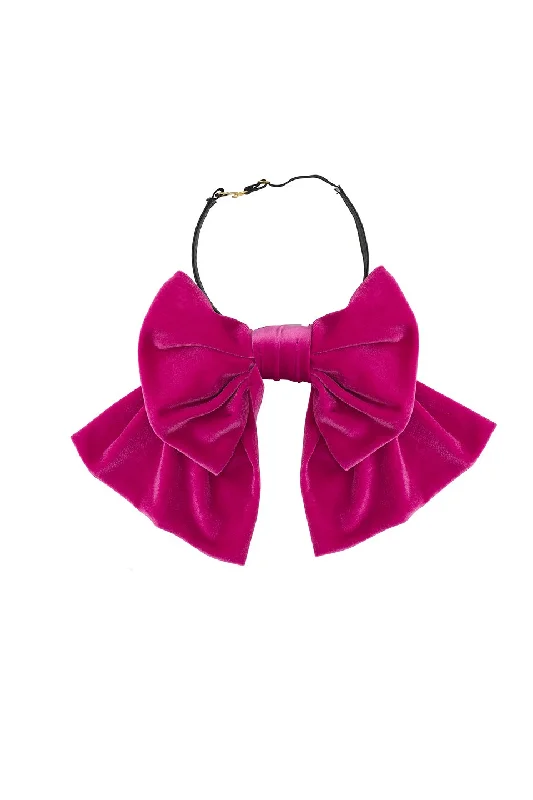 elegant satin hairbands for formal occasions -Amira - Fuschia Velvet