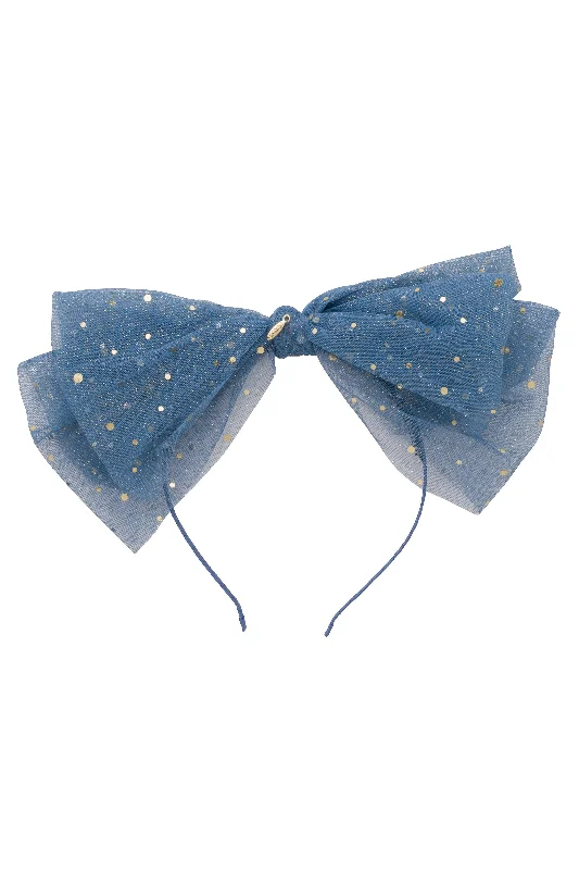 charming flower hairbands for outdoor events -Ava Dot Headband - Blue