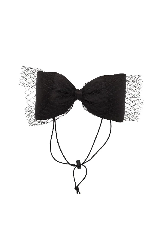 sleek metal headbands for modern looks -Avant Garde Bow Grand - Black