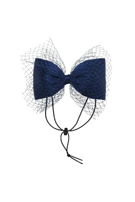 crystal-encrusted hairbands for dazzling hairstyles -Avant Garde Bow Grand - Navy