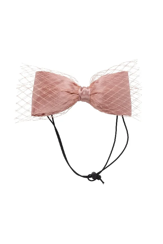 luxury satin hairbands for smooth finishes -Avant Garde Bow Petit - Rose