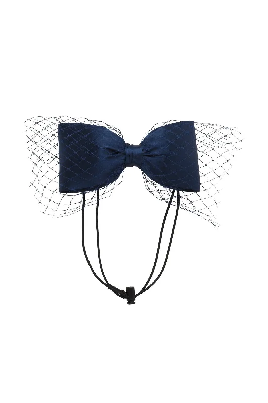 cute animal hair clips for kids -Avant Garde Bow Petit - Navy