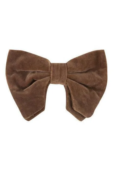 large velvet scrunchies for voluminous styles -Avant Garde Bowtie - Brown Velvet