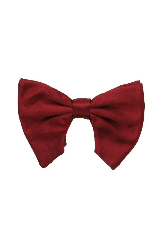 vintage-style pearl hairpins for timeless beauty -Avant Garde Bowtie - Burgundy Satin