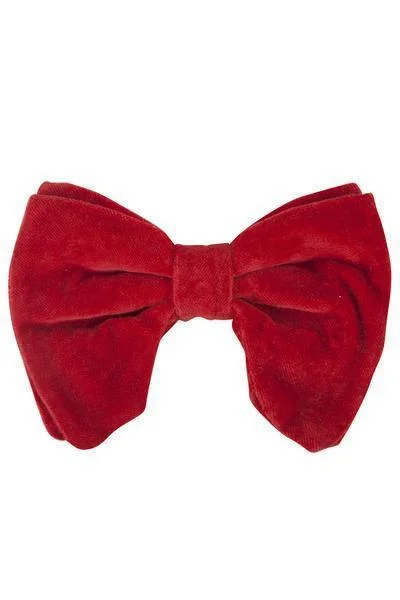 chic pearl hairbands for sophisticated looks -Avant Garde Bowtie - Red Velvet