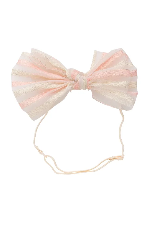 oversized headbands for stylish outfits -Ava Stripe Wrap - Organza - Pink/Ivory