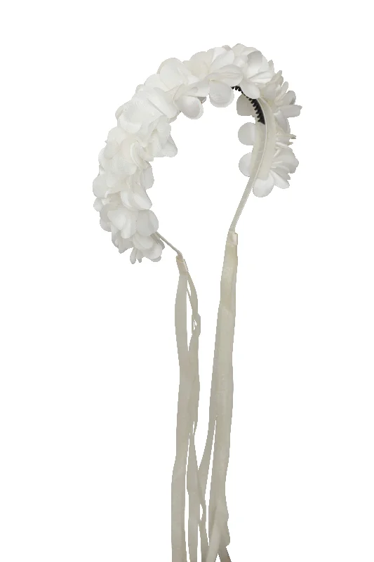 pearl headbands for a refined look -Carnation Hard Headband - Dove Ivory