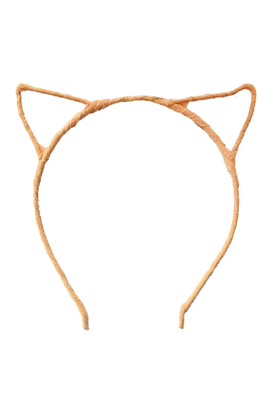 elegant satin hairbands for formal occasions -Cat Ears - Orange