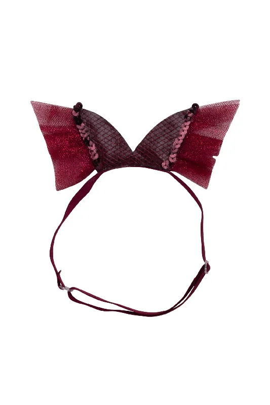 luxurious silk scrunchies for smooth hair -Elegant Butterfly Wrap - Burgundy