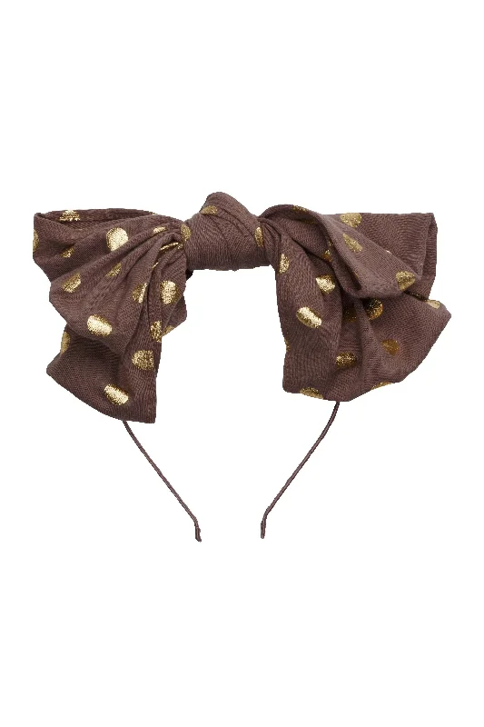 glamorous headbands for evening parties -Floppy Dotty - Tan