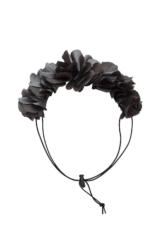 luxurious hair accessories for special events -Floral Wreath Petit - Charcoal