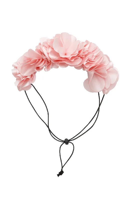 oversized velvet hairbands for trendy looks -Floral Wreath Petit - Baby Pink