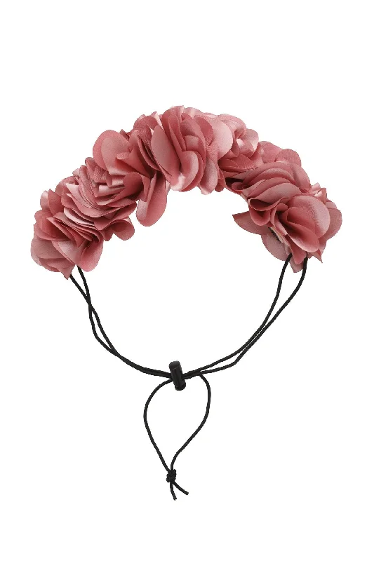 large velvet hairpins for bold statements -Floral Wreath Petit - Rose