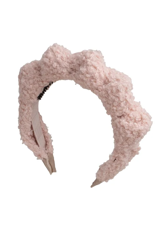 crystal hair accessories for luxurious hairstyles -Fuzzy Mountain Queen Headband - Blush Fur