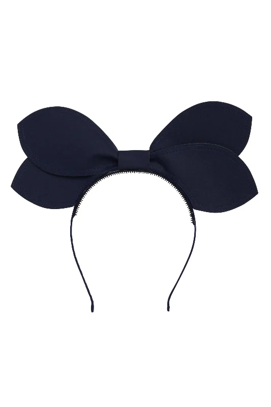 elegant wedding hairpins for classic beauty -Growing Orchid Headband - Navy Leather