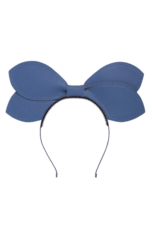 trendy tortoiseshell hair accessories for stylish finishes -Growing Orchid Headband - Smoke Blue Leather