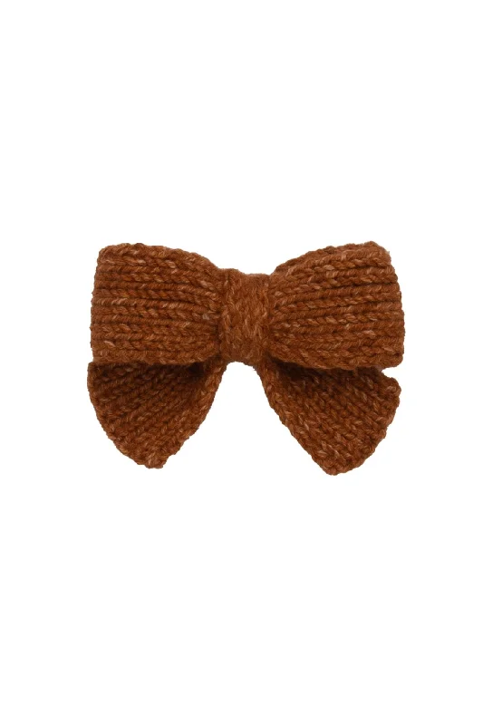 modern geometric hairpins for trendy styles -Knitted Sweet Bow Clip - Copper