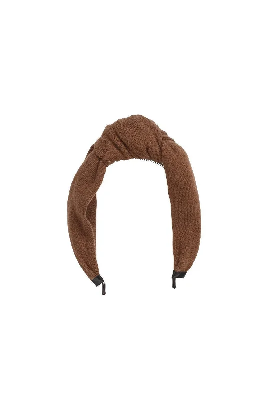 comfortable scrunchies for everyday hairstyles -Knot Headband - Khaki Brown Wool