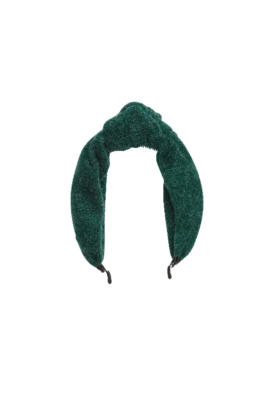 cute velvet hair clips for a cozy vibe -Knot Headband - Pine Wool