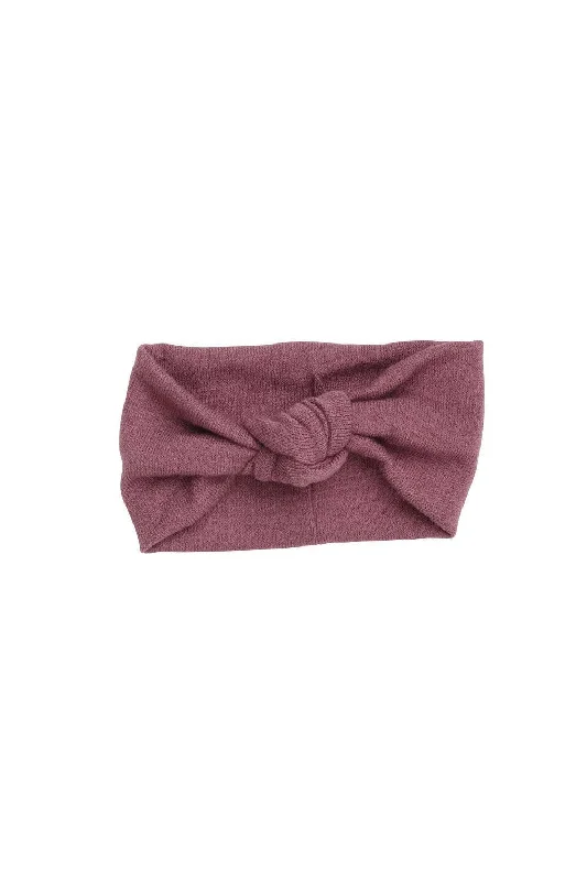 minimalist satin headbands for sleek styles -Knot Wrap - Light Mauve Wool