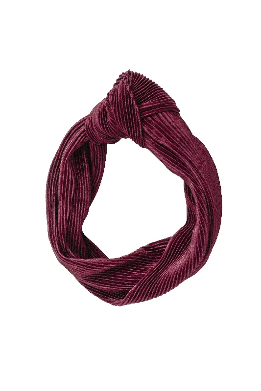 cute velvet headbands for kids -Knot Wrap - Burgundy Wine