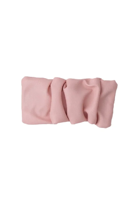 casual hairbands for everyday wear -Leather Bunches Clip (1) - Pink