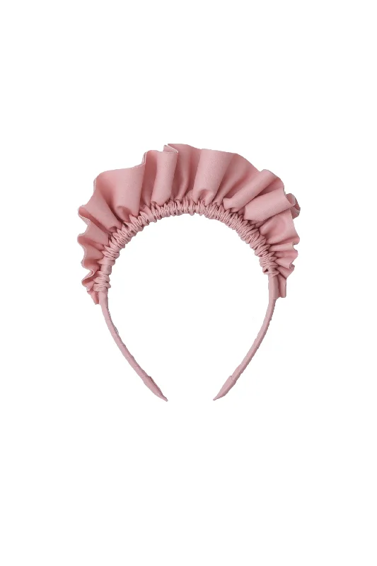 velvet hairbands for cozy winter looks -Leather Fan Headband - Pink