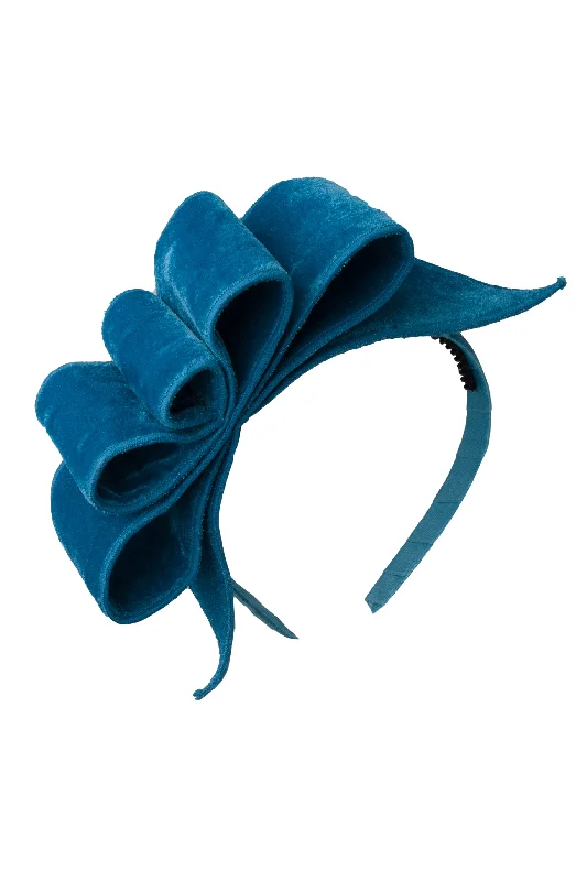 chic woven hairbands for a sophisticated vibe -Loop Headband - Velvet - Blue Jewel