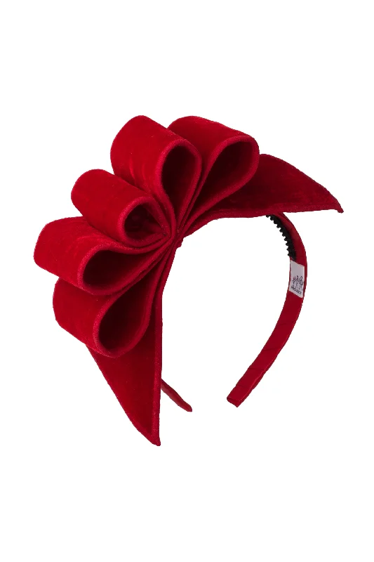 soft velvet scrunchies for gentle hold -Loop Headband - Velvet - Red