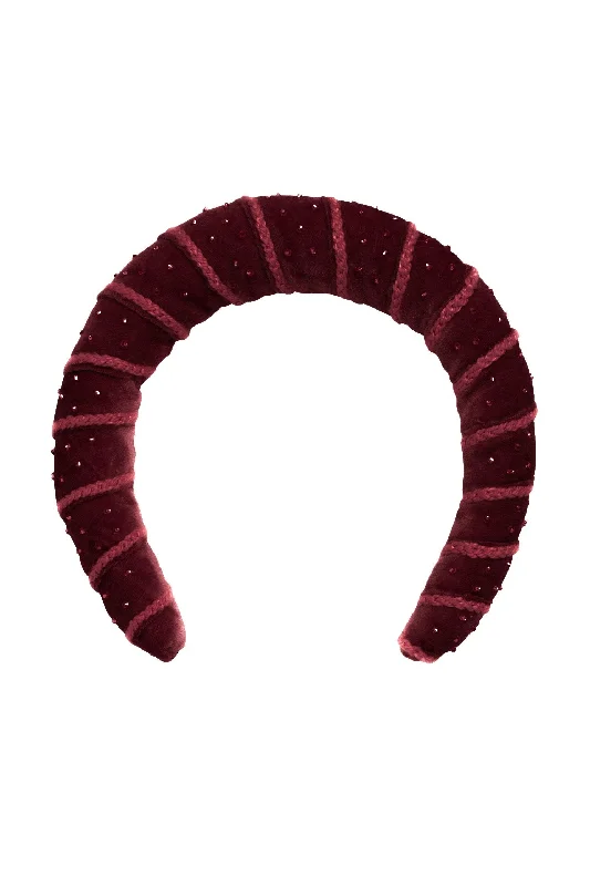 oversized metal hairpins for bold looks -Min Headband - Burgundy Velvet