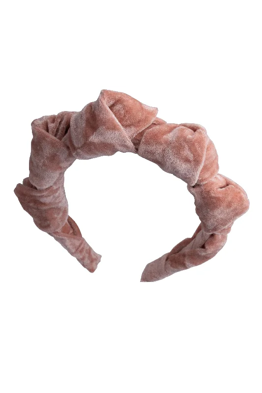 soft velvet scrunchies for smooth hair -Mountain Queen Headband - Pink Mauve Velvet