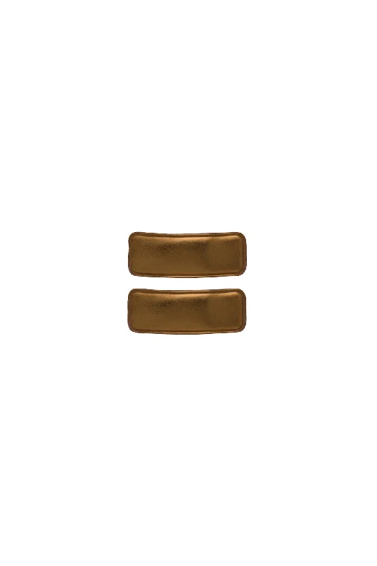 cute velvet hairpins for relaxed styles -Olly Logs Set of 2 - Bronze Pleather