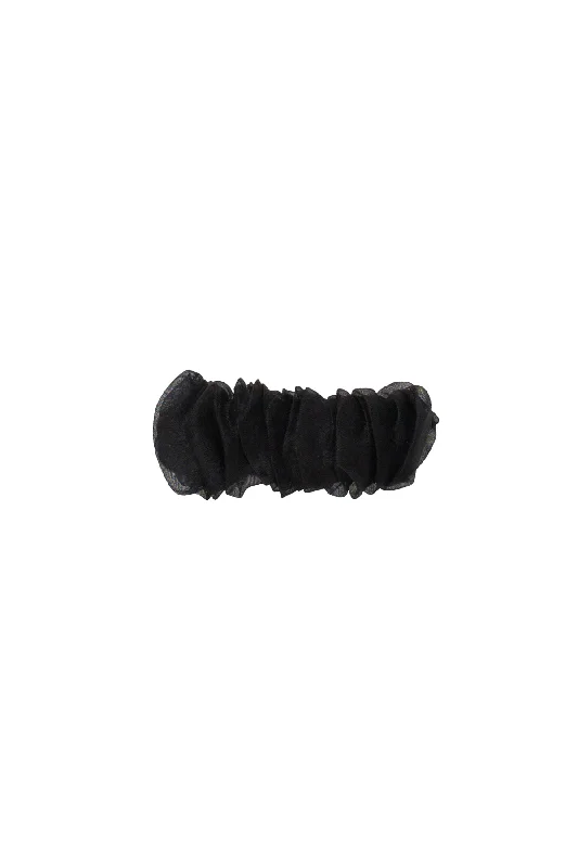 cute velvet hair clips for a cozy vibe -Organza Bunches Clip - Black