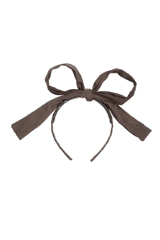 satin scrunchies for soft, shiny hair -Party Bow Taffeta - Charcoal