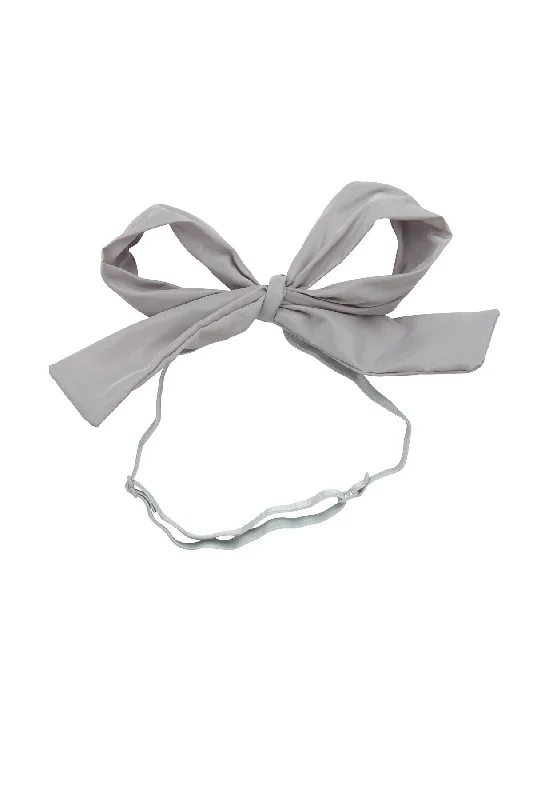 boho chic hair clips for relaxed looks -Party Bow Taffeta Wrap - Light Grey