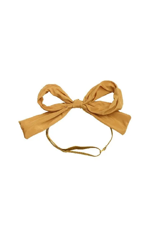 pretty flower hair clips for kids -Party Bow Taffeta Wrap - Mustard