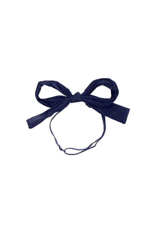 hairpins with pearls for wedding looks -Party Bow Taffeta Wrap - Navy