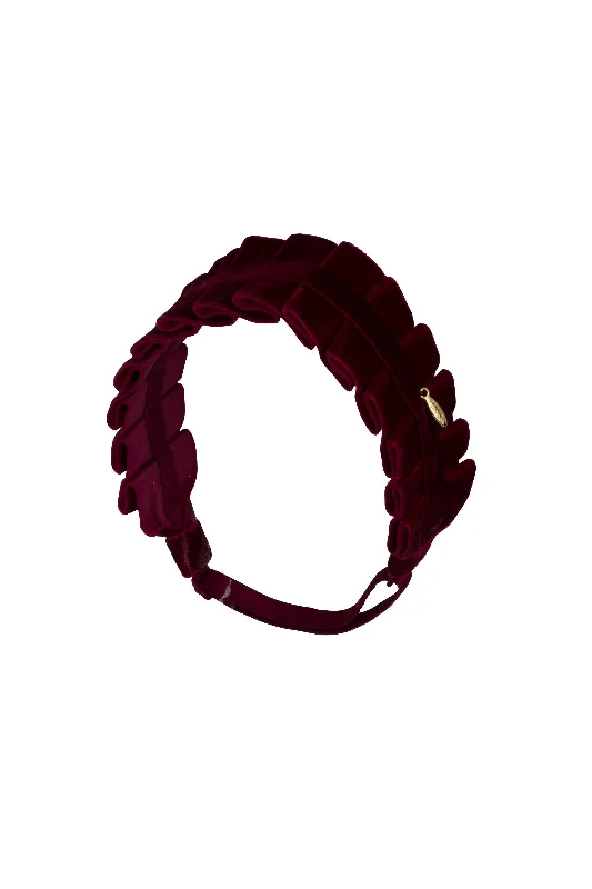 unique wedding hair accessories for brides -Pristine Pleats Wrap - Burgundy