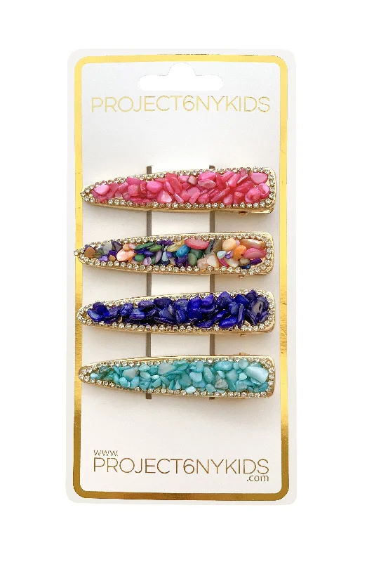 satin hair clips for a soft, smooth style -Rock Candy Clip Set - Colorful Set