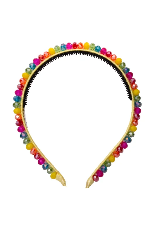 chic pearl hairbands for sophisticated looks -Rock Candy Headband - Rainbow