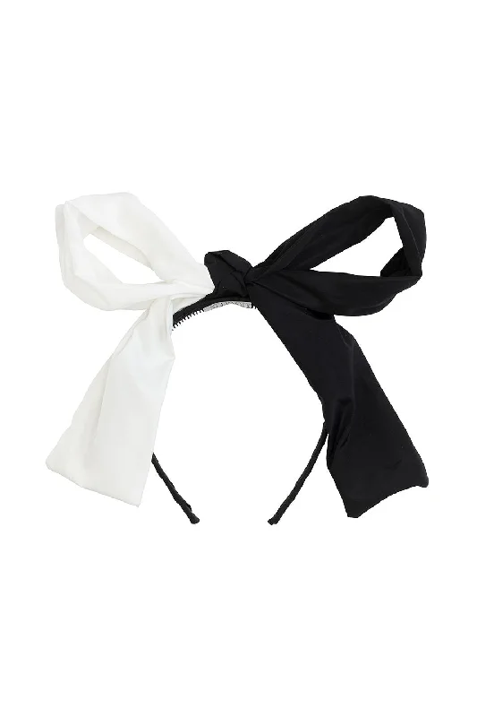 trendy scrunchies for voluminous hair -Sia Headband - White/Black