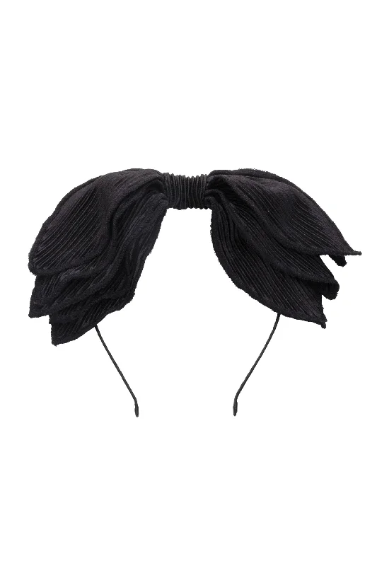 comfortable fabric hairbands for daily use -Spring Petals Headband - Black