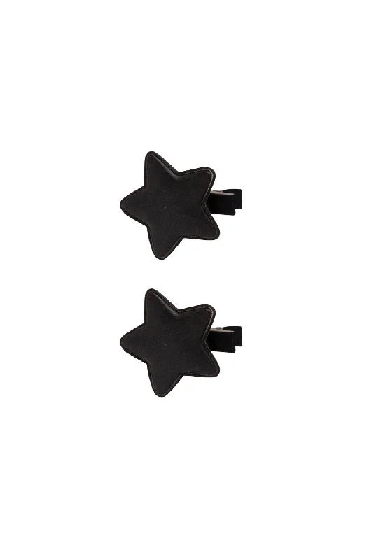 stylish bobby pins for everyday hairstyles -Star Clip Set of 2 - Black