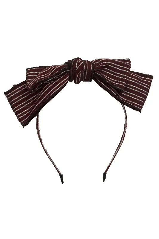 glamorous wedding hair accessories for brides -Striped Baby Doll - Burgundy