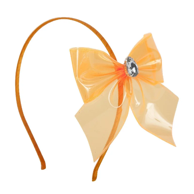 vibrant flower hairpins for bold summer looks -Violet Headband - Orange