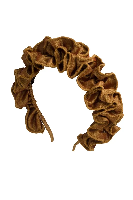 large metal hairpins for bold styles -Wave Taffeta Headband - Gold